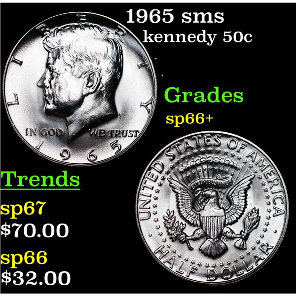 1965 sms Kennedy Half Dollar 50c Grades sp66+