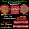 Mixed small cents 1c orig shotgun roll, 1929-p Lincoln Cent, Lincoln Cent other end, Coca-Cola Brand