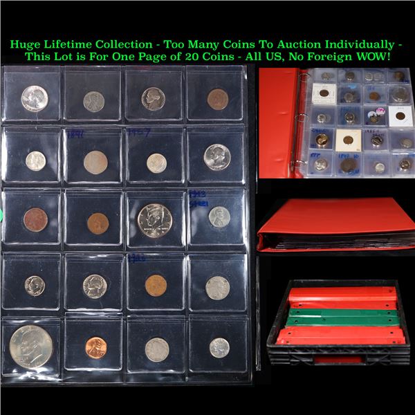 Huge Liifetime Collection - Too Many Coins To Auction Individually - This Lot is For One Page of 20 