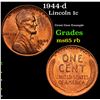 1944-d Lincoln Cent 1c Grades GEM Unc RB