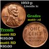 1953-p Lincoln Cent 1c Grades Gem+ Unc RD