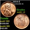 1954-d Lincoln Cent 1c Grades GEM++ RD