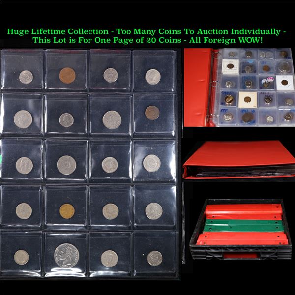 Huge Liifetime Collection - Too Many Coins To Auction Individually - This Lot is For One Page of 20 