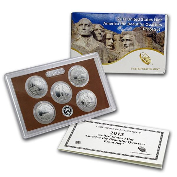 2013 United States Mint America the Beautiful Quarters Proof Set w/Box & COA