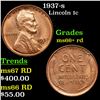 1937-s Lincoln Cent 1c Grades GEM++ RD