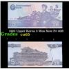 1992 Upper Korea 5 Won Note P# 40B Grades Gem CU