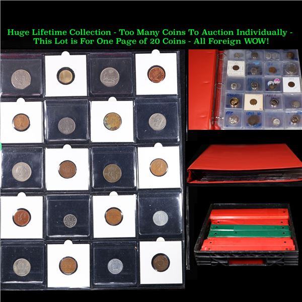 Huge Liifetime Collection - Too Many Coins To Auction Individually - This Lot is For One Page of 20 
