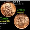 1954-d Lincoln Cent 1c Grades GEM+ Unc RD