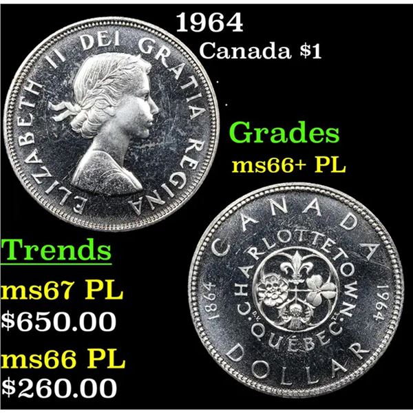 1964 Canada Dollar $1 Grades GEM++ PL