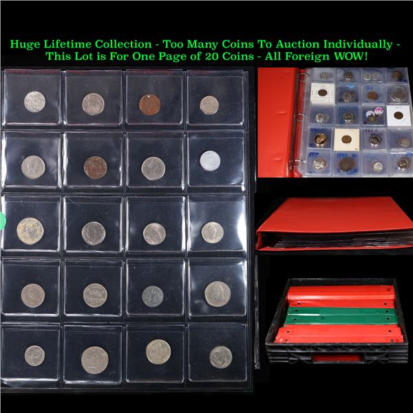 Huge Liifetime Collection - Too Many Coins To Auction Individually - This Lot is For One Page of 20 
