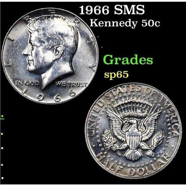 1966 SMS Kennedy Half Dollar 50c Grades sp65
