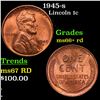 1945-s Lincoln Cent 1c Grades GEM++ RD