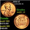 1951-d Lincoln Cent 1c Grades GEM++ RD