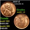 1937-d Lincoln Cent 1c Grades GEM++ RD