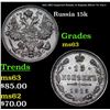 1915 (BC) Imperial Russia 15 Kopeks Silver Y# 21a.3 Grades Select Unc