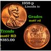 1958-p Lincoln Cent 1c Grades GEM++ Unc RD