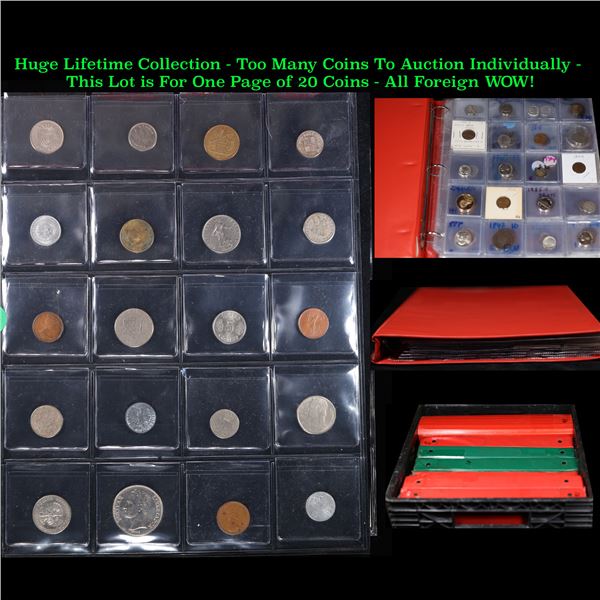 Huge Liifetime Collection - Too Many Coins To Auction Individually - This Lot is For One Page of 20 