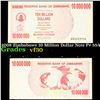 2008 Zimbabawe 10 Million Dollar Note P# 55A Grades vf++
