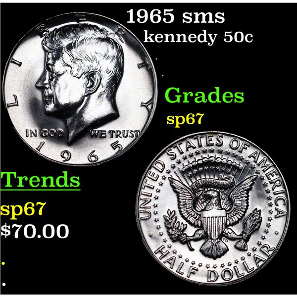 1965 sms Kennedy Half Dollar 50c Grades sp67