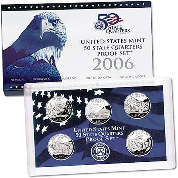 2006 United States Mint 50 State Quarters Proof Set, 5 coins inside