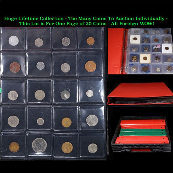 Huge Liifetime Collection - Too Many Coins To Auction Individually - This Lot is For One Page of 20 