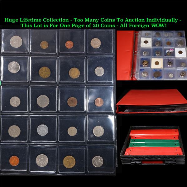 Huge Liifetime Collection - Too Many Coins To Auction Individually - This Lot is For One Page of 20 