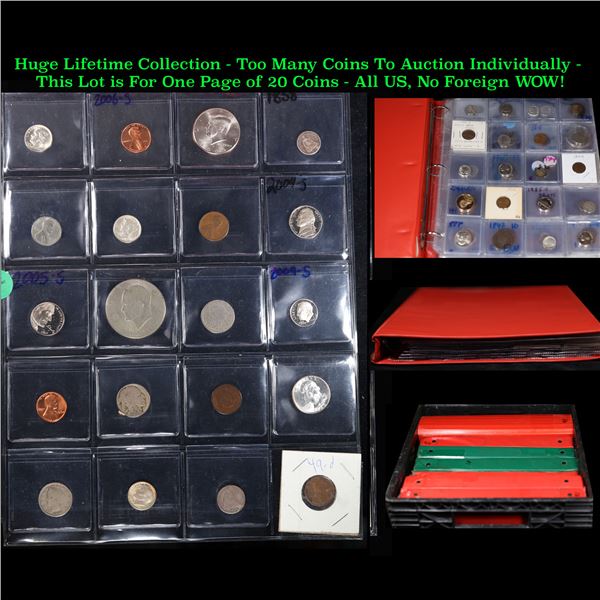 Huge Liifetime Collection - Too Many Coins To Auction Individually - This Lot is For One Page of 20 