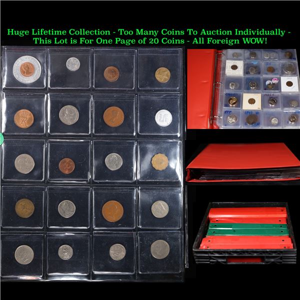 Huge Liifetime Collection - Too Many Coins To Auction Individually - This Lot is For One Page of 20 