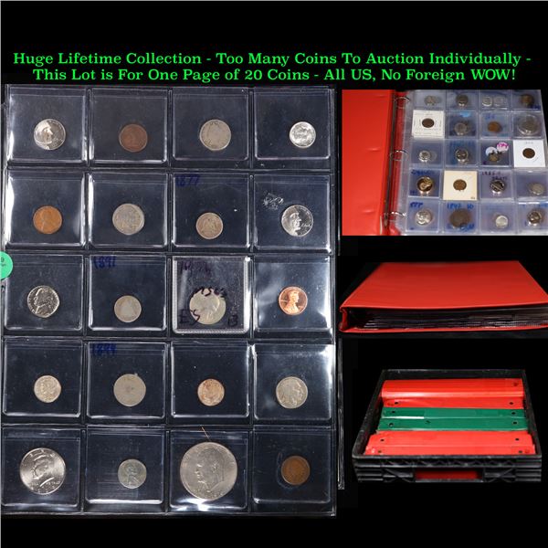 Huge Liifetime Collection - Too Many Coins To Auction Individually - This Lot is For One Page of 20 