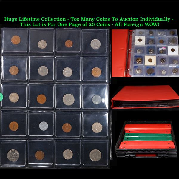 Huge Liifetime Collection - Too Many Coins To Auction Individually - This Lot is For One Page of 20 