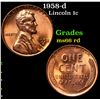 Image 1 : 1958-d Lincoln Cent 1c Grades GEM+ Unc RD
