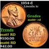 1954-d Lincoln Cent 1c Grades GEM++ RD