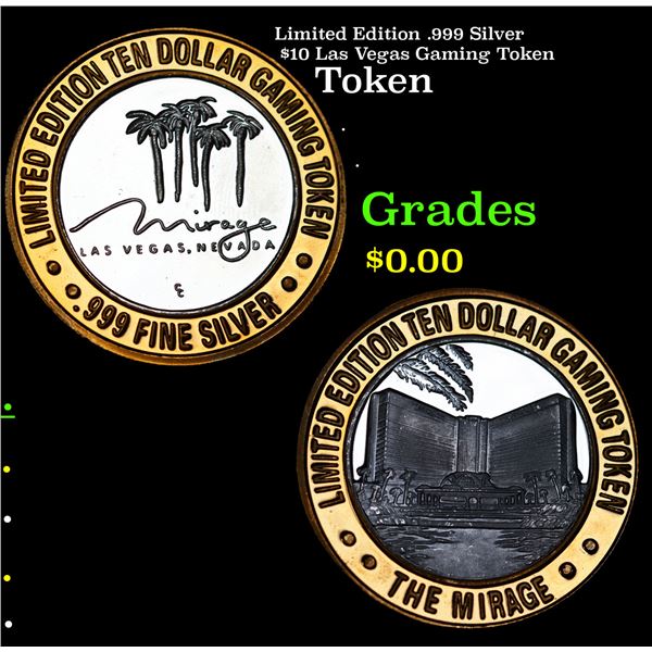 Limited Edition .999 Silver $10 Las Vegas Gaming Token