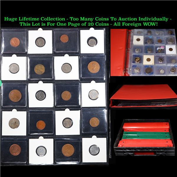 Huge Liifetime Collection - Too Many Coins To Auction Individually - This Lot is For One Page of 20 
