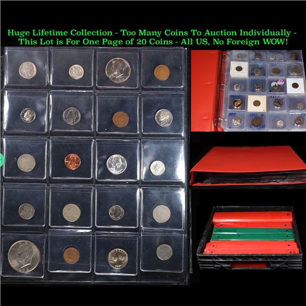 Huge Liifetime Collection - Too Many Coins To Auction Individually - This Lot is For One Page of 20 