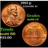 Image 1 : 1961-p Lincoln Cent 1c Grades GEM+ Unc RD