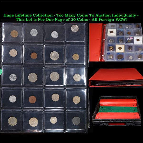 Huge Liifetime Collection - Too Many Coins To Auction Individually - This Lot is For One Page of 20 