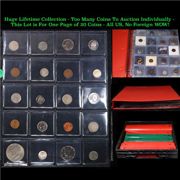 Huge Liifetime Collection - Too Many Coins To Auction Individually - This Lot is For One Page of 20 