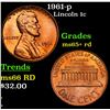 Image 1 : 1961-p Lincoln Cent 1c Grades Gem+ Unc RD
