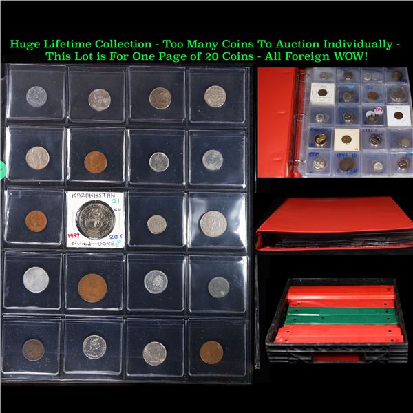 Huge Liifetime Collection - Too Many Coins To Auction Individually - This Lot is For One Page of 20 