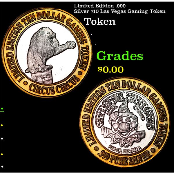 Limited Edition .999 Silver $10 Las Vegas Gaming Token