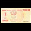 Image 3 : 2008 Zimbabawe 10 Million Dollar Note P# 55A Grades vf+