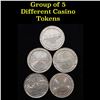 Group of 5 Casino Tokens All Different