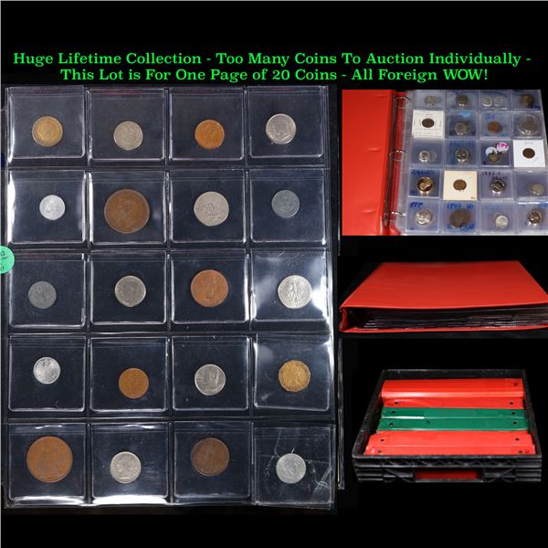 Huge Liifetime Collection - Too Many Coins To Auction Individually - This Lot is For One Page of 20 