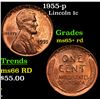 Image 1 : 1955-p Lincoln Cent 1c Grades Gem+ Unc RD