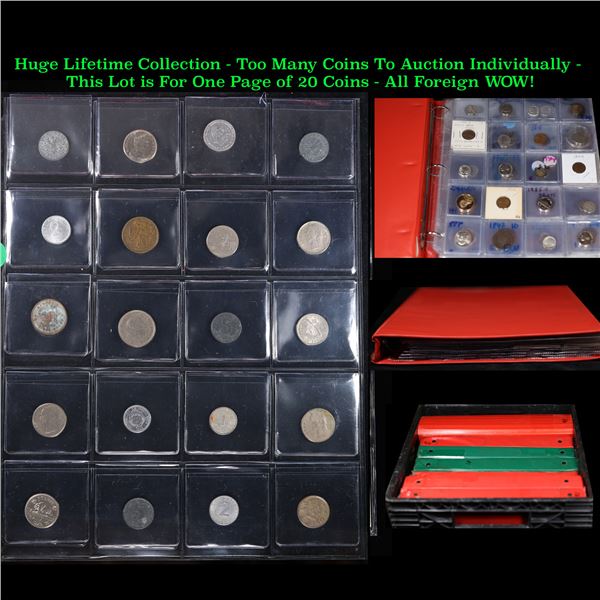 Huge Liifetime Collection - Too Many Coins To Auction Individually - This Lot is For One Page of 20 