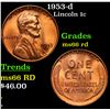 Image 1 : 1953-d Lincoln Cent 1c Grades GEM+ Unc RD