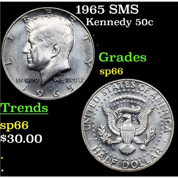 1965 SMS Kennedy Half Dollar 50c Grades sp66