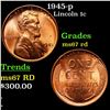 Image 1 : 1945-p Lincoln Cent 1c Grades GEM++ Unc RD