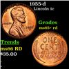 Image 1 : 1955-d Lincoln Cent 1c Grades Gem+ Unc RD